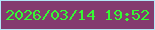 文字の大きさ：3、枠の色：b3e7f7、背景の色：843b6f、文字の色：35fa33 無料ブログパーツのブログ時計