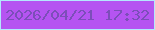 文字の大きさ：4、枠の色：b3e7fd、背景の色：b554f1、文字の色：7c4eb9 無料ブログパーツのブログ時計