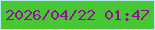 文字の大きさ：2、枠の色：b3ebe6、背景の色：46c733、文字の色：911295 無料ブログパーツのブログ時計