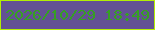 文字の大きさ：5、枠の色：b3ee05、背景の色：635194、文字の色：36a023 無料ブログパーツのブログ時計