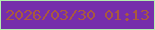 文字の大きさ：3、枠の色：b3eeaf、背景の色：762eab、文字の色：a85a3e 無料ブログパーツのブログ時計
