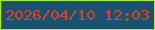 文字の大きさ：3、枠の色：b3ef00、背景の色：185273、文字の色：e44216 無料ブログパーツのブログ時計