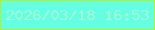 文字の大きさ：5、枠の色：b3f028、背景の色：64fee2、文字の色：9ffdd8 無料ブログパーツのブログ時計