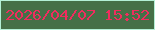 文字の大きさ：4、枠の色：b3f0d6、背景の色：457047、文字の色：f02d5e 無料ブログパーツのブログ時計