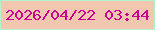 文字の大きさ：5、枠の色：b3f2cf、背景の色：f2c7af、文字の色：ca0291 無料ブログパーツのブログ時計