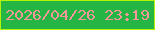 文字の大きさ：5、枠の色：b3f406、背景の色：24b545、文字の色：f2989b 無料ブログパーツのブログ時計