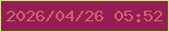 文字の大きさ：1、枠の色：b3f46d、背景の色：921e53、文字の色：d2626c 無料ブログパーツのブログ時計