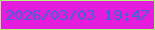 文字の大きさ：3、枠の色：b3f479、背景の色：e31cde、文字の色：4067cc 無料ブログパーツのブログ時計