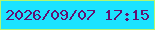 文字の大きさ：4、枠の色：b3f670、背景の色：1ce3ff、文字の色：631172 無料ブログパーツのブログ時計