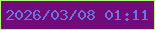 文字の大きさ：4、枠の色：b3f77f、背景の色：710b7a、文字の色：7072e0 無料ブログパーツのブログ時計