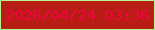 文字の大きさ：1、枠の色：b3f793、背景の色：b81d14、文字の色：f30244 無料ブログパーツのブログ時計