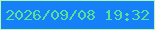 文字の大きさ：1、枠の色：b3f9af、背景の色：1680f9、文字の色：56e099 無料ブログパーツのブログ時計