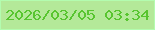 文字の大きさ：5、枠の色：b3fcaf、背景の色：b4e999、文字の色：58c530 無料ブログパーツのブログ時計
