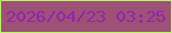 文字の大きさ：5、枠の色：b3fd59、背景の色：9d5177、文字の色：9424aa 無料ブログパーツのブログ時計