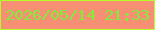 文字の大きさ：1、枠の色：b3fe25、背景の色：f78f74、文字の色：81ed39 無料ブログパーツのブログ時計