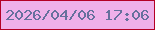 文字の大きさ：2、枠の色：b40025、背景の色：efb0e9、文字の色：66709d 無料ブログパーツのブログ時計