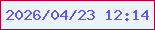 文字の大きさ：5、枠の色：b40038、背景の色：eaf3f7、文字の色：6059e5 無料ブログパーツのブログ時計