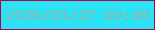文字の大きさ：4、枠の色：b40249、背景の色：2be3f4、文字の色：8fb5af 無料ブログパーツのブログ時計