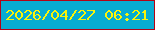 文字の大きさ：4、枠の色：b40314、背景の色：08acd1、文字の色：faf40a 無料ブログパーツのブログ時計