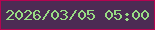 文字の大きさ：2、枠の色：b40450、背景の色：4c2b54、文字の色：98db84 無料ブログパーツのブログ時計