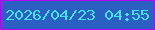 文字の大きさ：3、枠の色：b404ef、背景の色：2b5fc1、文字の色：41e6e4 無料ブログパーツのブログ時計
