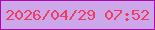 文字の大きさ：2、枠の色：b405ad、背景の色：cca8eb、文字の色：ef3d61 無料ブログパーツのブログ時計