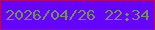 文字の大きさ：3、枠の色：b40766、背景の色：6404fd、文字の色：778d5e 無料ブログパーツのブログ時計
