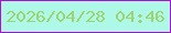 文字の大きさ：1、枠の色：b408e7、背景の色：aef8e8、文字の色：9ed371 無料ブログパーツのブログ時計