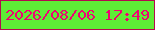 文字の大きさ：3、枠の色：b40a4e、背景の色：5eed36、文字の色：ef0273 無料ブログパーツのブログ時計