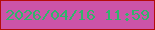 文字の大きさ：3、枠の色：b40d0a、背景の色：cc54a8、文字の色：30b56b 無料ブログパーツのブログ時計