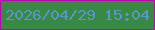 文字の大きさ：4、枠の色：b40da5、背景の色：398944、文字の色：5997c8 無料ブログパーツのブログ時計