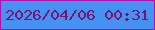 文字の大きさ：5、枠の色：b40da9、背景の色：4592f2、文字の色：79136f 無料ブログパーツのブログ時計