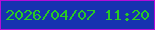 文字の大きさ：5、枠の色：b40dd7、背景の色：1732b0、文字の色：28cb24 無料ブログパーツのブログ時計