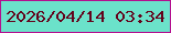 文字の大きさ：3、枠の色：b40f8f、背景の色：6be2ca、文字の色：64031c 無料ブログパーツのブログ時計