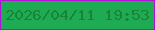 文字の大きさ：2、枠の色：b40fd4、背景の色：1fab54、文字の色：188532 無料ブログパーツのブログ時計