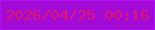 文字の大きさ：2、枠の色：b40ff9、背景の色：a20ad5、文字の色：e21673 無料ブログパーツのブログ時計