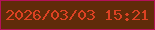 文字の大きさ：4、枠の色：b41159、背景の色：602b09、文字の色：dc4223 無料ブログパーツのブログ時計