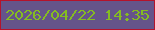 文字の大きさ：4、枠の色：b4132c、背景の色：65548a、文字の色：85bc21 無料ブログパーツのブログ時計