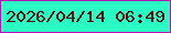 文字の大きさ：3、枠の色：b413ad、背景の色：2bfcc4、文字の色：471112 無料ブログパーツのブログ時計