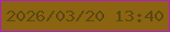 文字の大きさ：2、枠の色：b41bca、背景の色：8a6410、文字の色：5d4711 無料ブログパーツのブログ時計