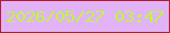 文字の大きさ：3、枠の色：b41e2b、背景の色：e2b2f6、文字の色：bef83d 無料ブログパーツのブログ時計