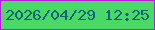 文字の大きさ：4、枠の色：b41ed6、背景の色：4ad867、文字の色：0d6479 無料ブログパーツのブログ時計