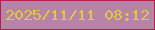 文字の大きさ：1、枠の色：b4204e、背景の色：b783a7、文字の色：ddc943 無料ブログパーツのブログ時計
