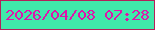 文字の大きさ：4、枠の色：b4205a、背景の色：40e9aa、文字の色：df15ab 無料ブログパーツのブログ時計