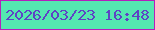 文字の大きさ：1、枠の色：b420bc、背景の色：54e8b0、文字の色：5e43c5 無料ブログパーツのブログ時計