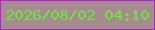 文字の大きさ：4、枠の色：b421d7、背景の色：a68c8e、文字の色：72e43e 無料ブログパーツのブログ時計