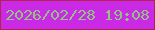 文字の大きさ：3、枠の色：b4224f、背景の色：ca2ae5、文字の色：91c381 無料ブログパーツのブログ時計