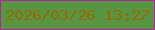文字の大きさ：2、枠の色：b4239e、背景の色：589542、文字の色：996903 無料ブログパーツのブログ時計