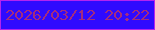 文字の大きさ：1、枠の色：b423ef、背景の色：300afe、文字の色：a42c7d 無料ブログパーツのブログ時計