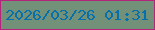 文字の大きさ：2、枠の色：b4247a、背景の色：739179、文字の色：0670ad 無料ブログパーツのブログ時計